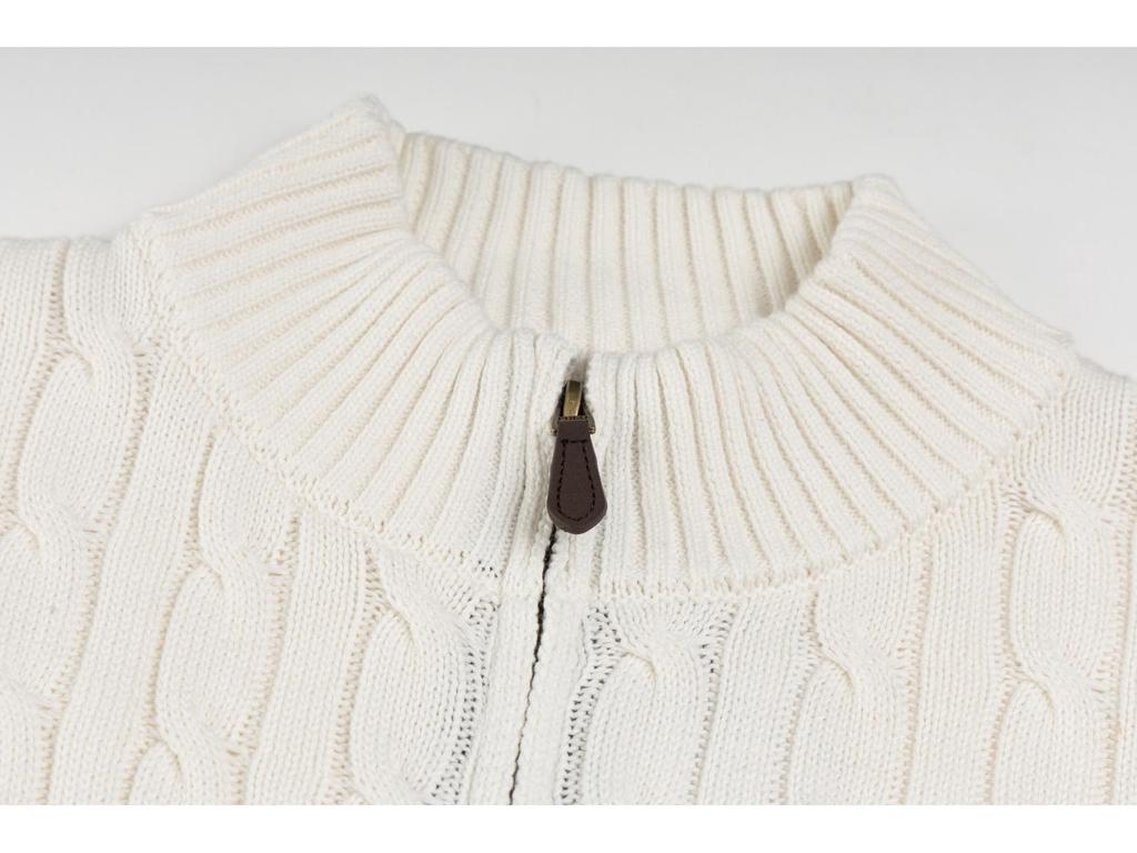 25ss Jesienno-Zimowy Wysokiej Jakości Kardigan z Splotu Warkoczowego z Kodem do Skanowania i Małym Haftowanym Logo