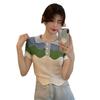 Summer Korean version of the new slim and thin niche color matching short foreign style chic short-sleeved knitted sweater top women