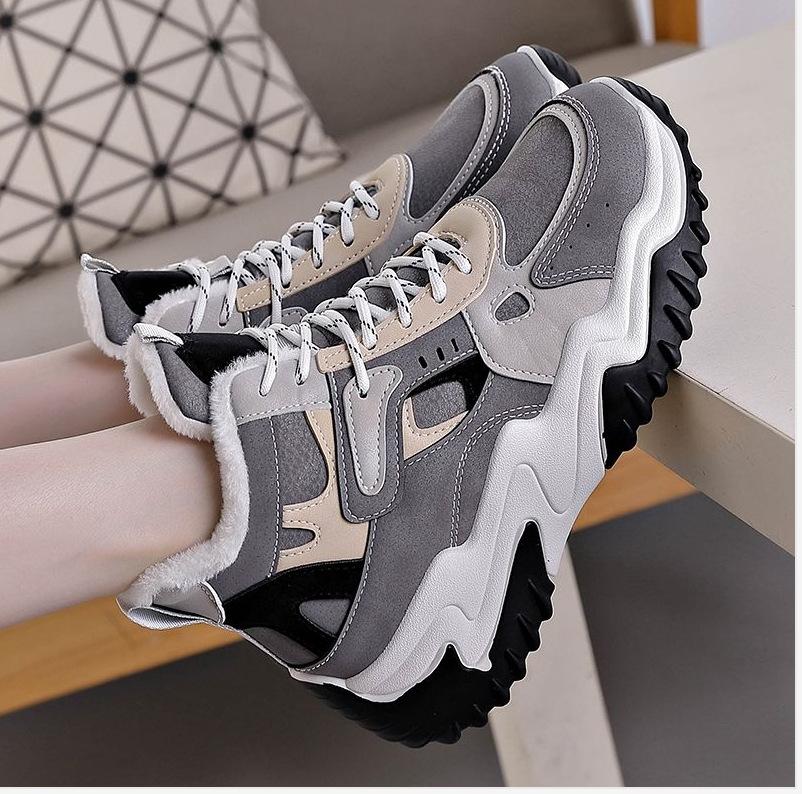 2025 autumn new Korean version of dad and girls shoes ins tide lace-up platform student sports and leisure shoes increase