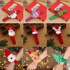 Creative Santa Claus elk pat ring bracelet, cute velvet Christmas gift, pat ring