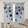 2 Pcs Black Crystal Print Curtains,suitable for Bedroom,living Room Kitchen Decoration,home Decoration,window Decoration