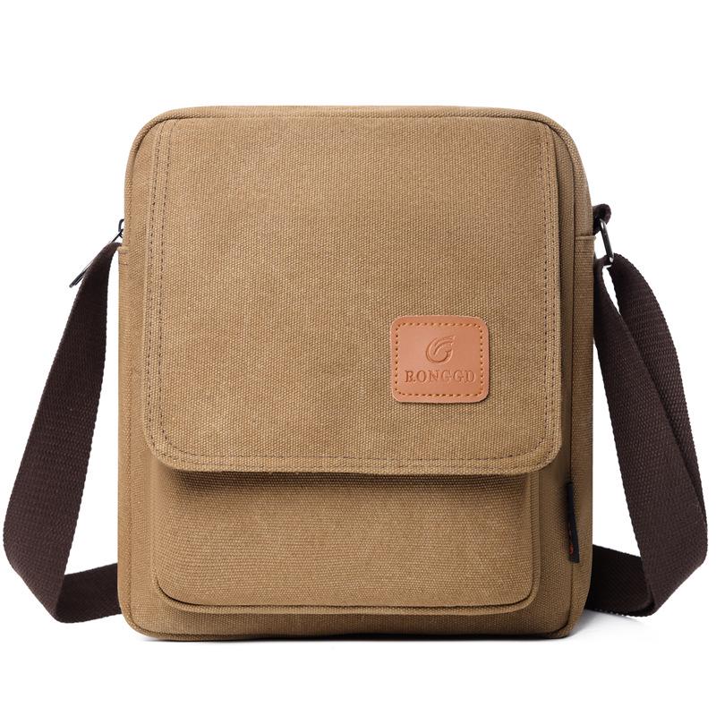 

Мужская холщовая сумка кроссбоди большой вместимости – корейский стиль для работы, поездок, путешествий и бизнеса кофейный