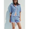 Short-Sleeved Knitting Polo Shirt Casual Outwear 3920260 High Waist Comfort Stretch Knit Shorts 3920261