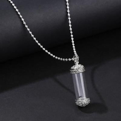 Kristallklarer Parfüm Schmuck Anhänger Halskette Angenehm zu tragen Edelstahl Kette für Jeden Tag Elegant