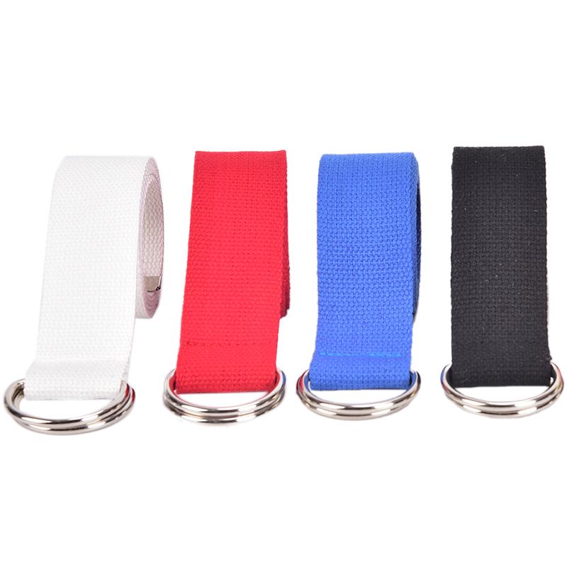 Unisex Casual Double D-Rings Nylon Canvas Stripes Buckle Waistband Outdoor Belts