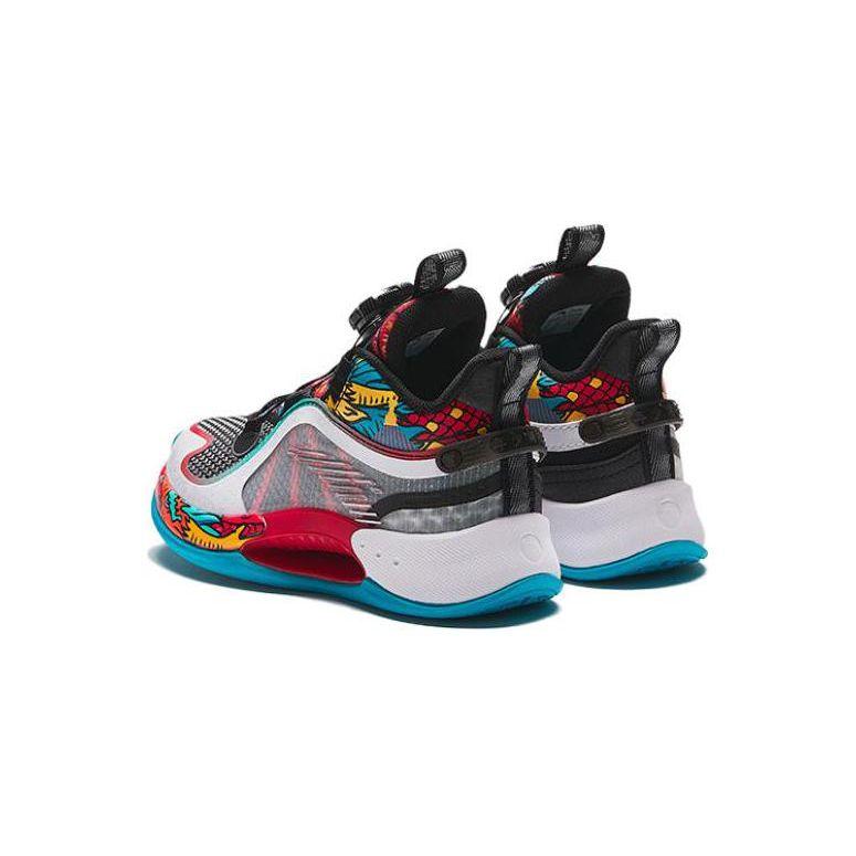 Anta Kinder Qingkuang 2.0 Stoßdämpfende Atmungsaktive Low Top Basketballschuhe Kinder Sneaker Weiß Schwarz Blau 312419958-1