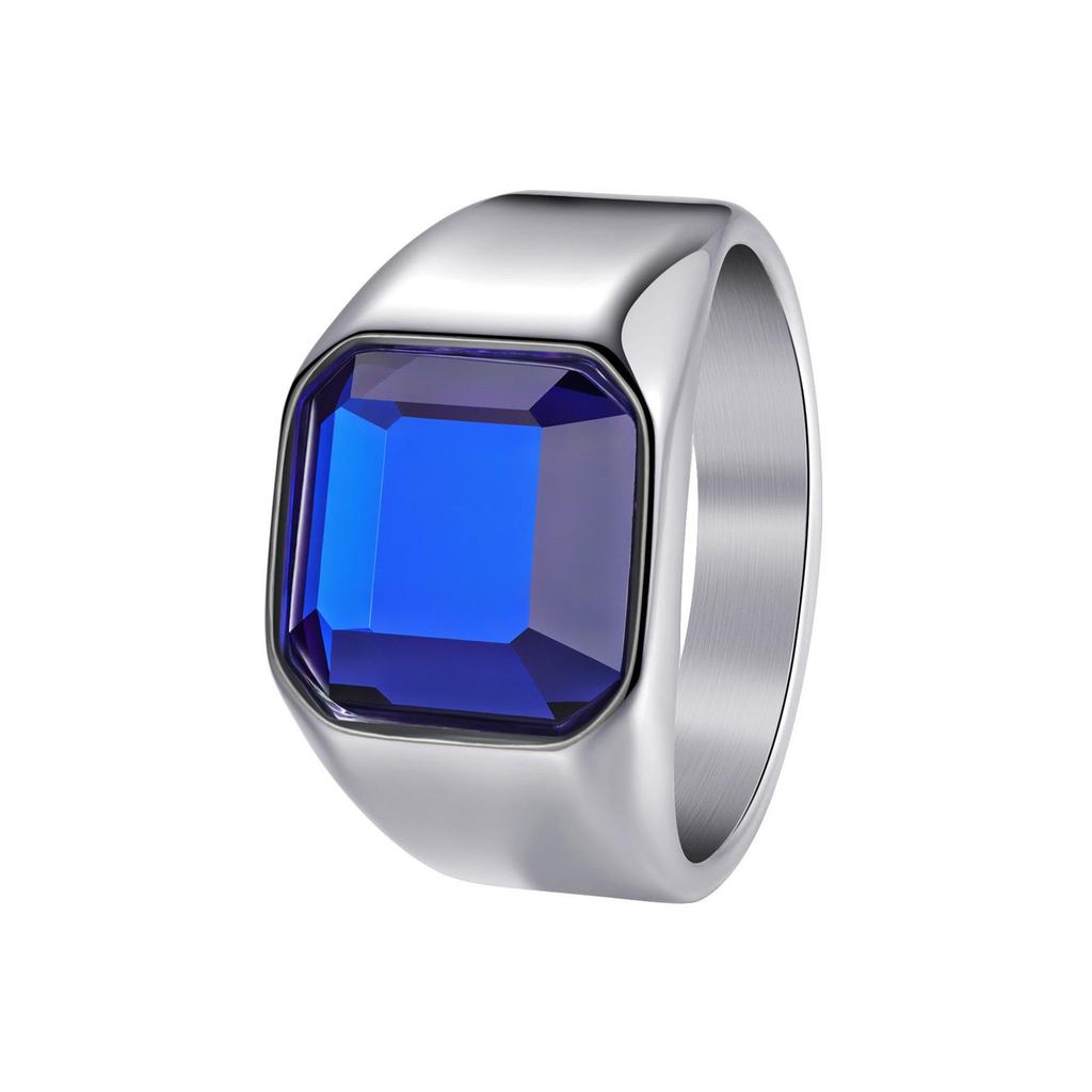 Sapphire Starry Sky Stainless Steel Couple Rings for Men & Women