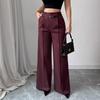 European and American 2025 Autumn/Winter Women's Casual High-Waisted Loose Straight-Leg Suit Pants