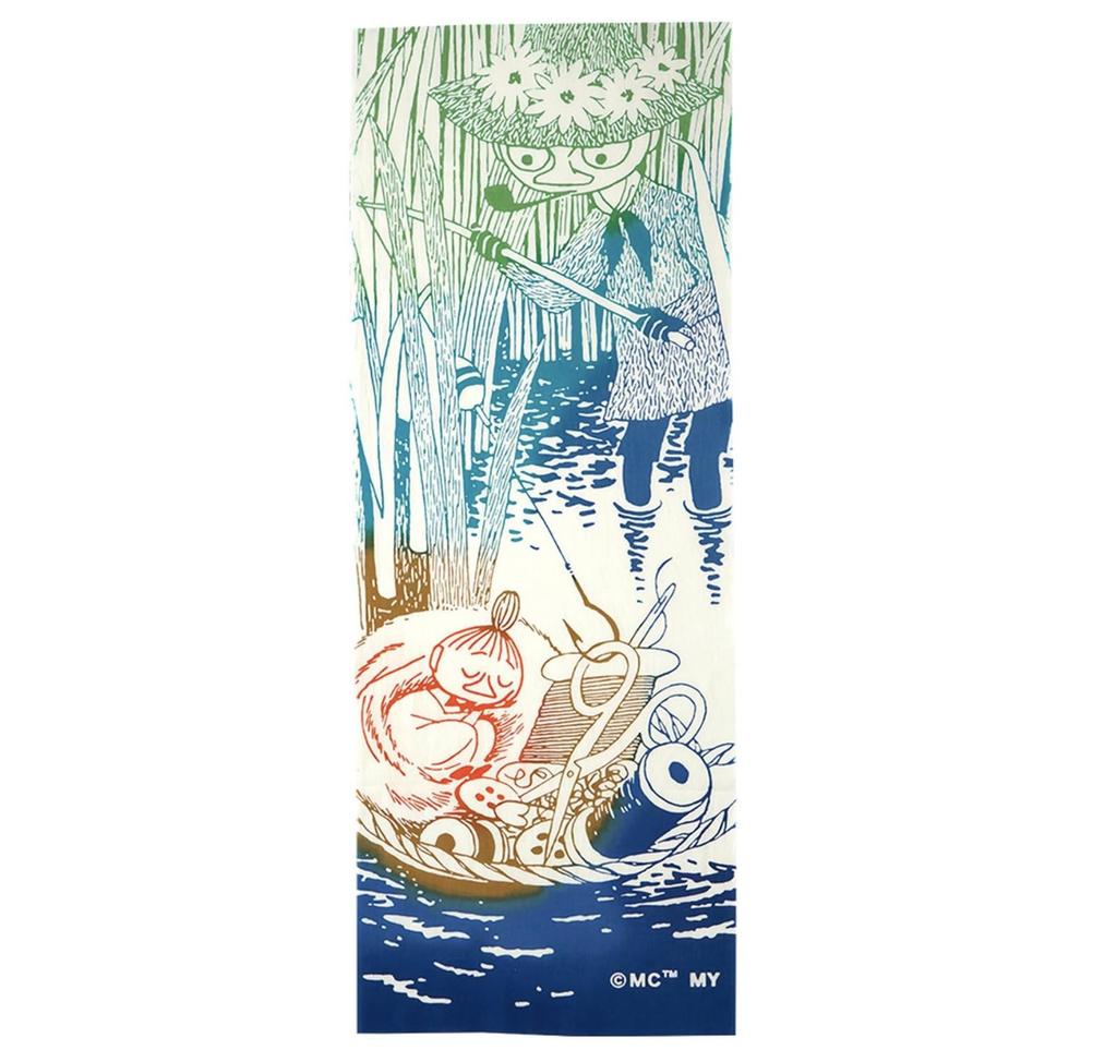 Momin Mumin Miyamoto Tenugui Towel Tapestry Chusen dyed Little-my & Snufkin