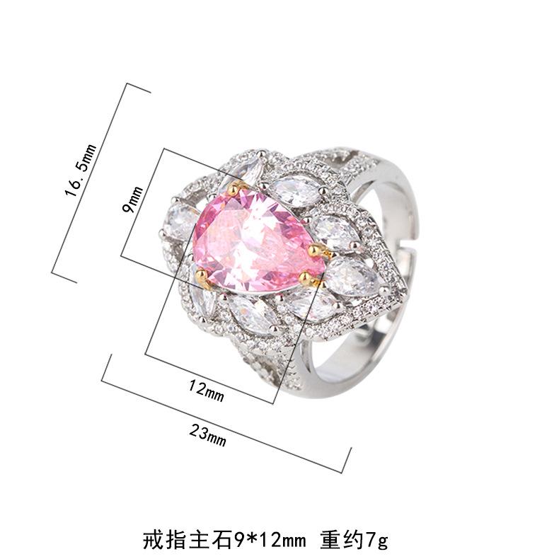 Manufacturer Jewelry Open Ring Cross Border Color Treasure Sea Blue Retro Palace Orange Red Fashion Women's