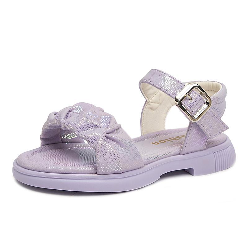 

Girls sandals summer new soft soled children s baby girl princess handmade woven Roman shoes 36 фіолетовий