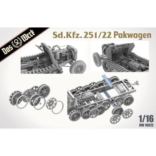 Das Werk 1/16 Scale German Armored Personnel Carrier Sd.Kfz.251/22 Ausf.D Pakwagen 2-in-1 Plastic Model Kit USCDW16022