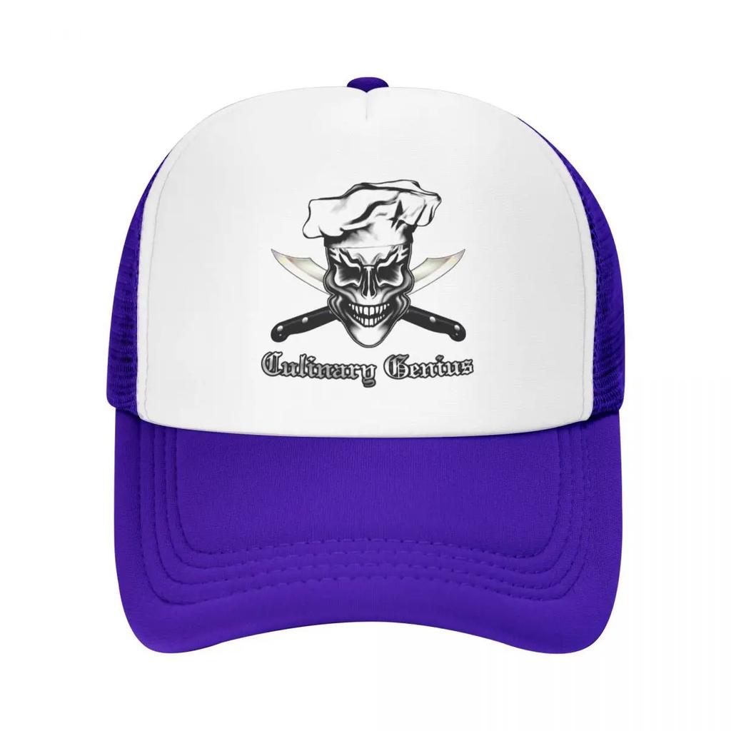 Personalized Culinary Genius Skull Chef Trucker Hat for Unisex Women Adjustable Unisex Cooking Pirate Baseball Cap Outdoor Dad Hat