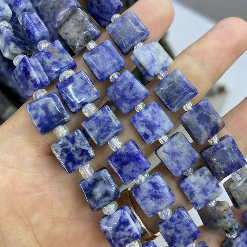 Naturstein Achat Kristall gerillte quadratische Schmuck-DIY-Accessoires, 10x10 unregelmäßige Stücke