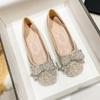 New Women Slip-on Loafers Spring Summer Fashion Beautiful Bling Pearl Flat Shoes Girl Beautiful Casual Boat Shoes