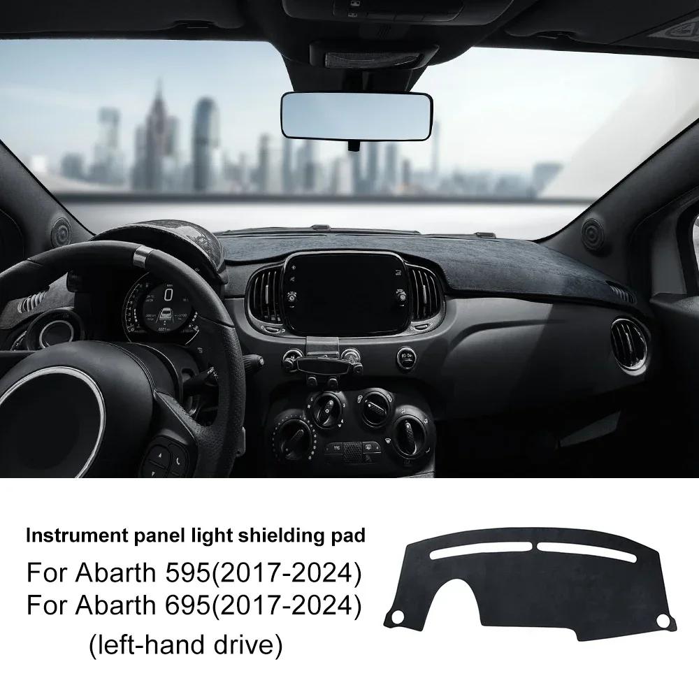 Flannel Car Dashboard Dash Protect Mat For Abarth 595 2017 2018      2024 695 Summer Dashmat Sunshade Pad Flannel