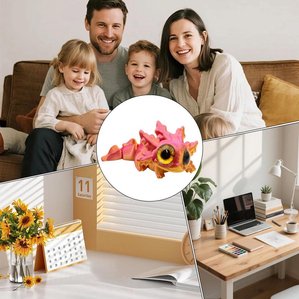 3D Printed Axolotl Articulated Axolotl Fidget Figurines 3D Printed Toys for Home Desk School Classroom Workplace Party Birthday