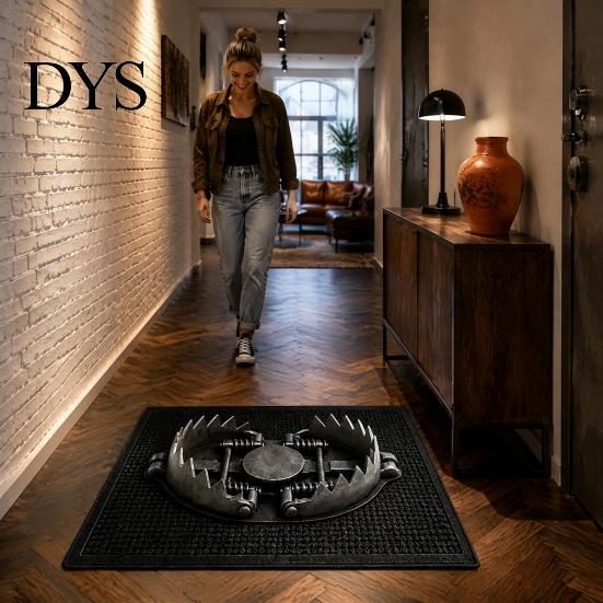 Quick Dry Kitchen Mat 3D Trap Prank Rug, Bear Illusion Door Mat, Funny Welcome Non-slip Rug for Entrance Bathroom Bedroom Porch