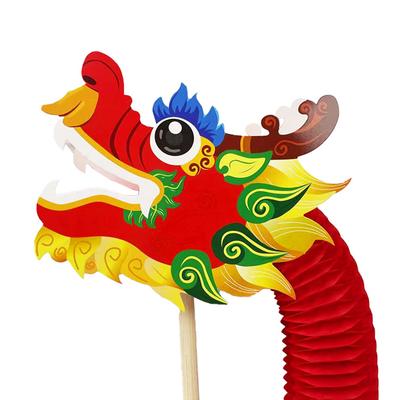 Diy Paper Dragon Craft Material Chinese  Year Diy Dragon Decor Chinese Dragon Dance Three-Dimensional Pull Flower