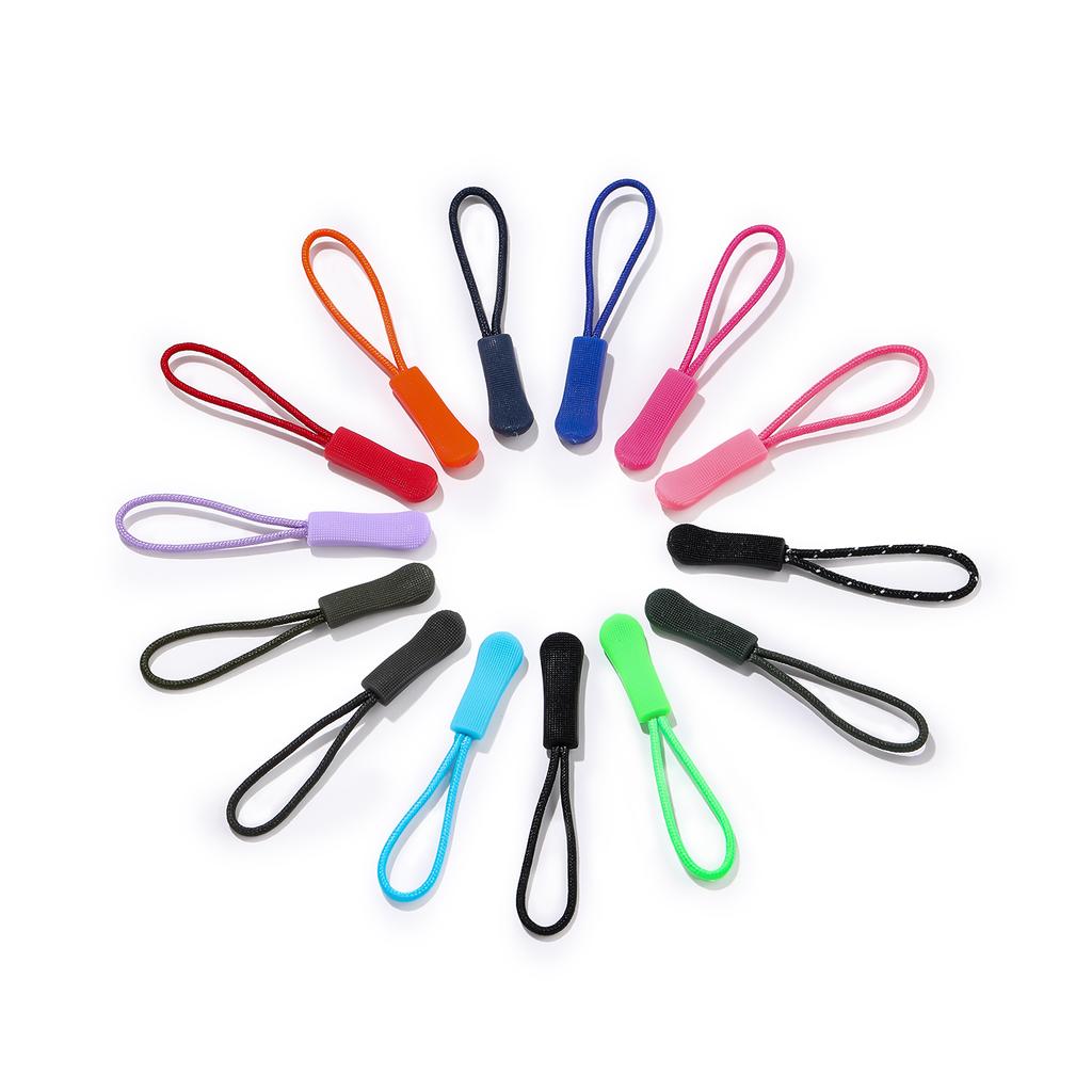 20pcs/lot 6.5cm Colorful Zipper Puller Cord Zip Puller Replacement Ends Lock Zips Travel Bags Clip Buckle Sport Garment Parts