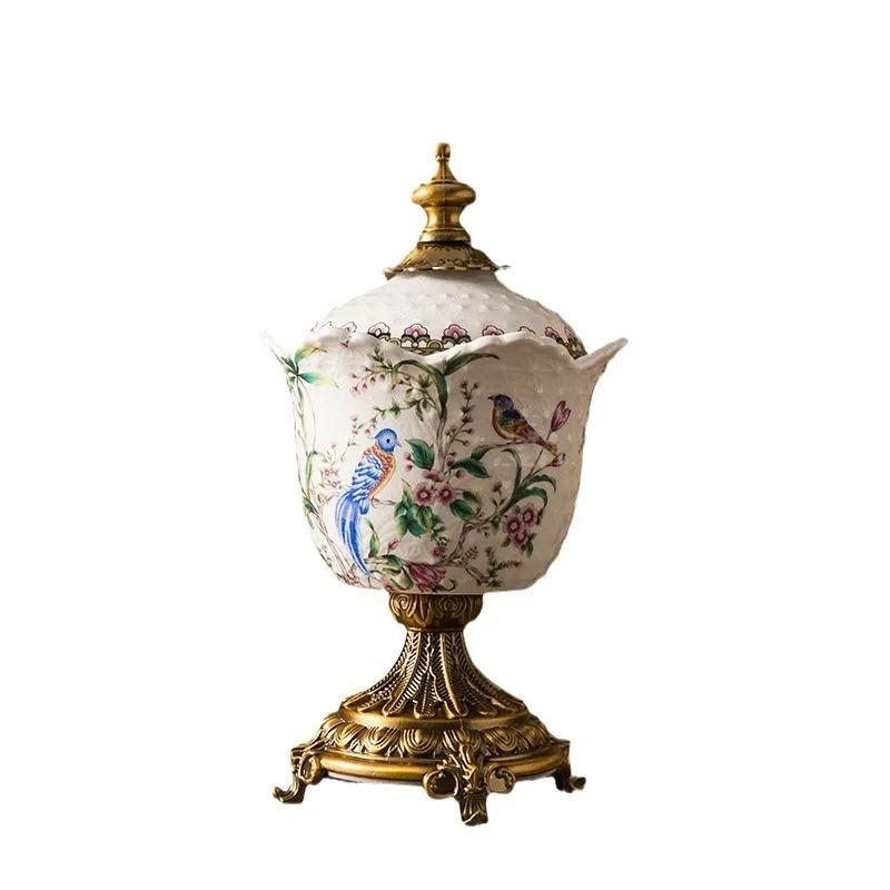 Ceramic Jewelry Box Storage Jar with Lid Vase Ceramic Ornaments Dressing Table Storage Accessory Box Home Furnishing Decoration