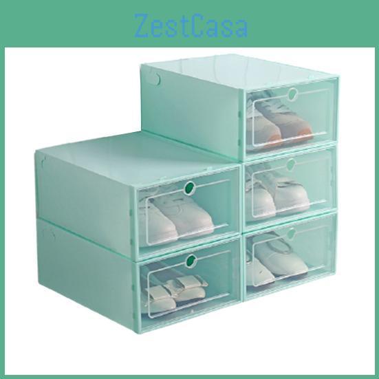 Dustproof Transparent Flip Type Stackable Shoes Storage Container Home Decor
