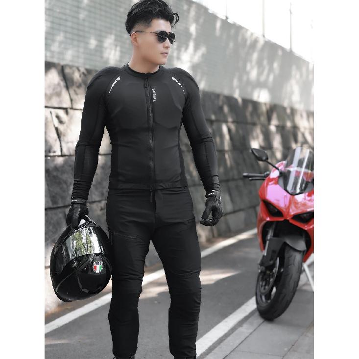 WOSAWE Herren Motocross Jacke Motorradhose CE Körper Weiche Protektoren Hemden Reflektierend Anti-Sturz Moto Racing Schutzkleidung