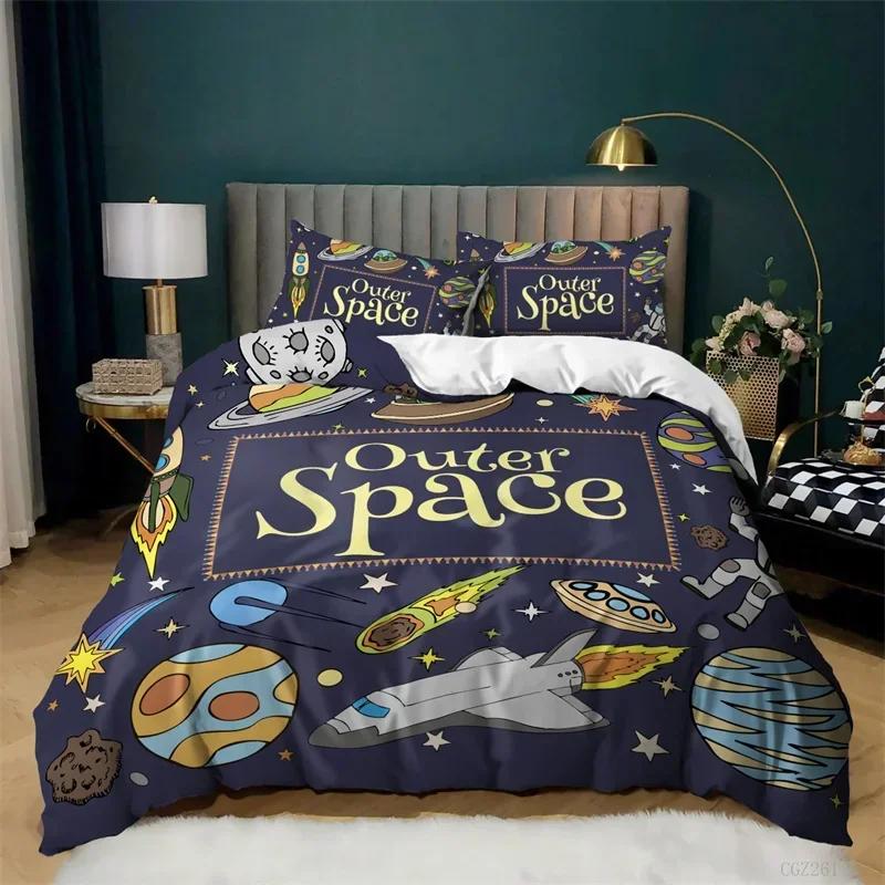 3D Print Starry Sky Galaxy Outer Space Bedding Set Single Twin Double Queen King Cal King Size Bed Linen Set
