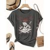 Women's Elegant Short Sleeve Cat Baking Theme Printed Round Neck Women's T-Shirt