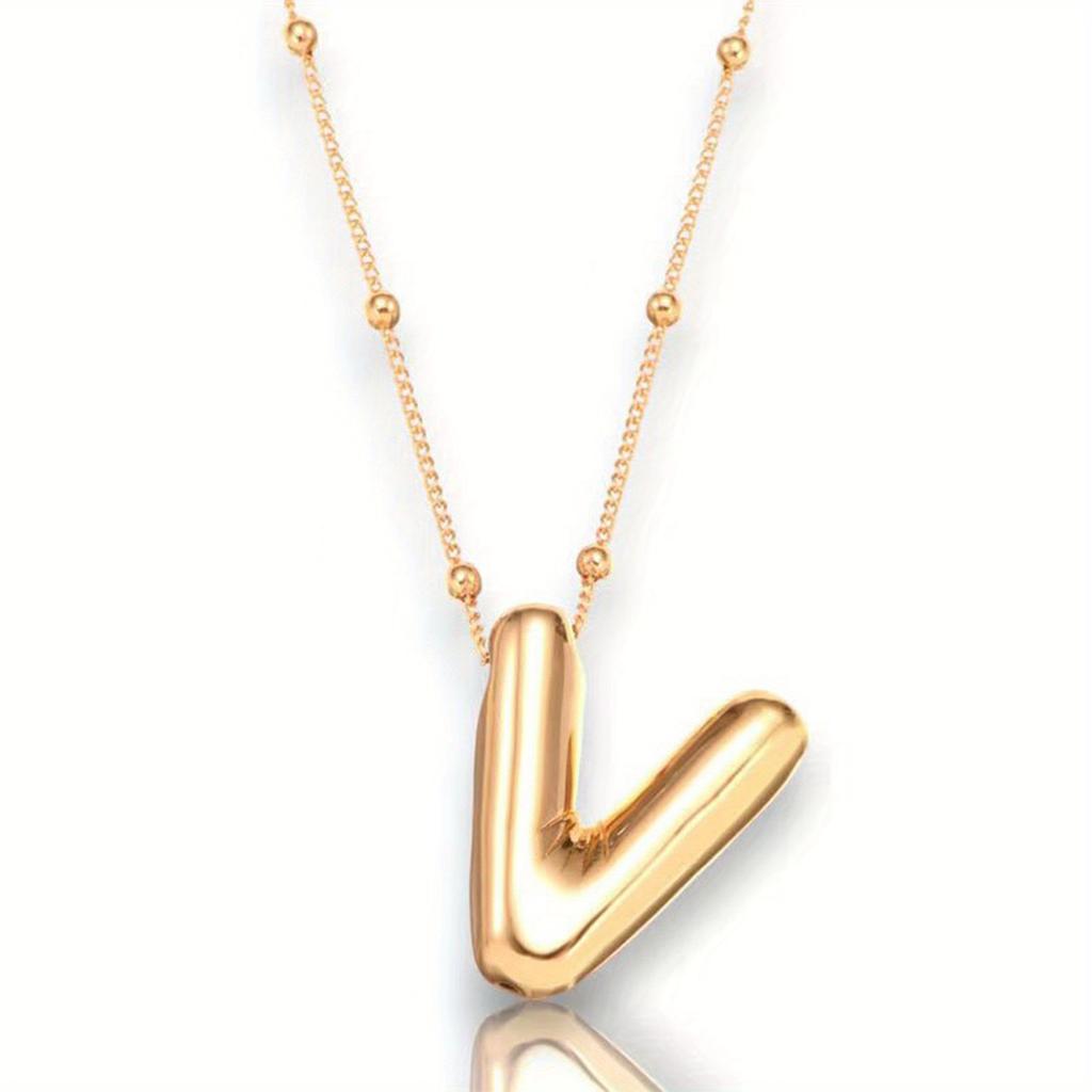 Glossy English Letter Copper Pendant Necklace Jewelry 26 Letter Special Gifts For Women