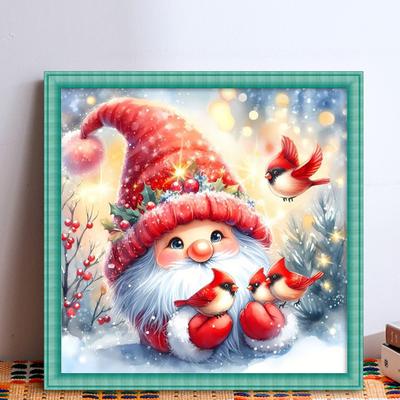 Gnome Printed Cross Stitch Kit DIY 11CT Thread Art Needlework Home Wall Decor