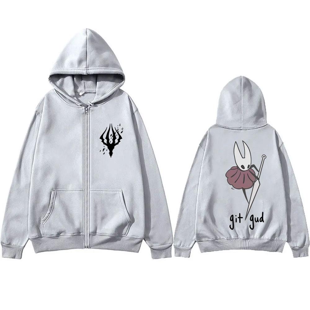 Game Hollow Knight Graphic Zipper Hoodie Men Women Unisex Fashion Casual Oversized Zip Up Jacket Coat Man Vintage Fleece Cotton Hoodies