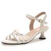 Sandales féminines mode femme beige bout ouvert haute qualité printemps & été chaussures à talon haut escarpins décontractés pour dame ab313