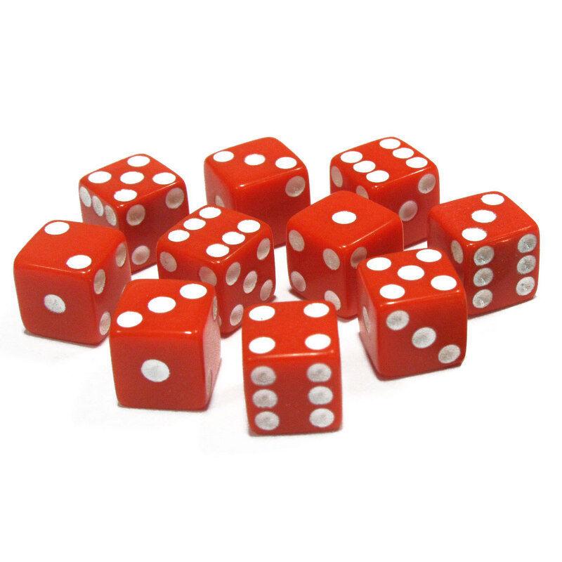 10 Stück D6 Quadratische Würfel Standard 16mm Sechsseitige Pips Würfel für Tischspiele - Undurchsichtig, Transparent