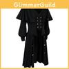 Gothic Gentleman Vintage Coat With Polyester Fabric For Cosplay And Stage Performances