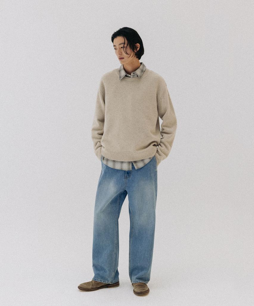 BLANKROOM Gentle Crewneck Sweater_Oat