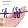 Portable 1.8m Retractable Clothesline, 12 Clips Polychrome Rope, No Punching for Camp Travel Outdoor Drying