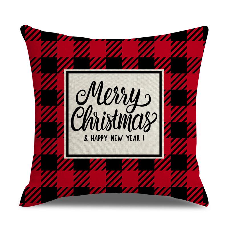 Schottische Weihnachten Einseitige Leinen-Kissenhülle Wohnzimmer-Kissenhülle Bett-Kissenhülle Schlafzimmer-Kissenhülle