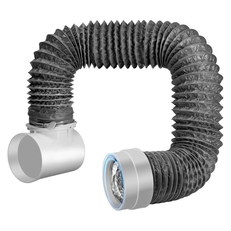 Upgrades 6 Layer Aluminum Dryer Vent Hose Incorporating Reinforced Steel Wire PVC Coating for Enhances Tear Resistance