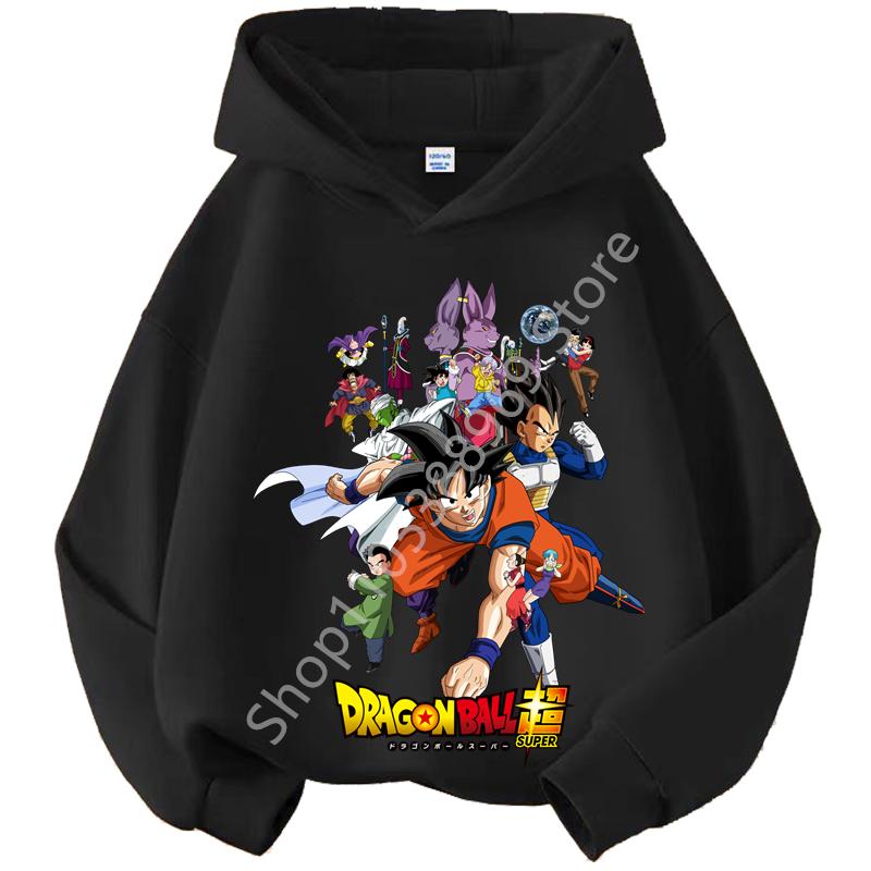Dragon Ball Chibi Characters Kids Hoodie 100-160 Size 3-12 Years Boys Casual Sporty Children's Sweatshirt