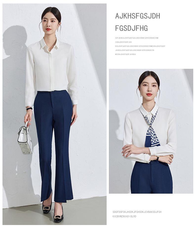 Women's Black Professional Shirt with Hidden Placket - Spring/Autumn Style