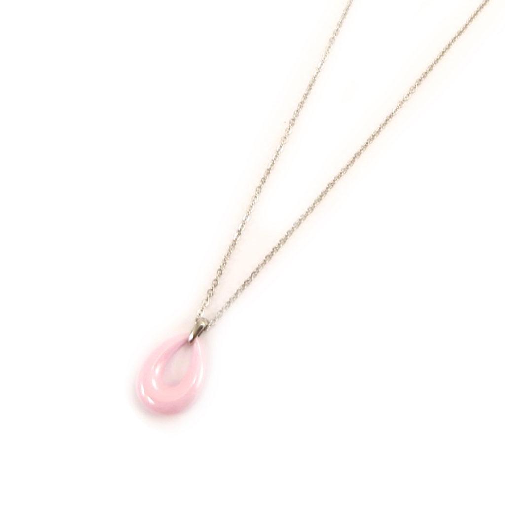 Altesse [L2136] - Collier acier 'Chorégraphie' céramique rose