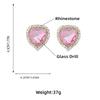2023 Heart-Shaped Alloy Diamond Earrings for Women - Exaggerated European and American Style