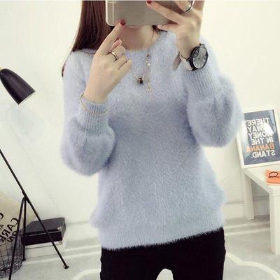 Herbst und Winter Damen-Fleece-verdickter Pullover mit halbem Rollkragen-Strick-Bottom-Shirt