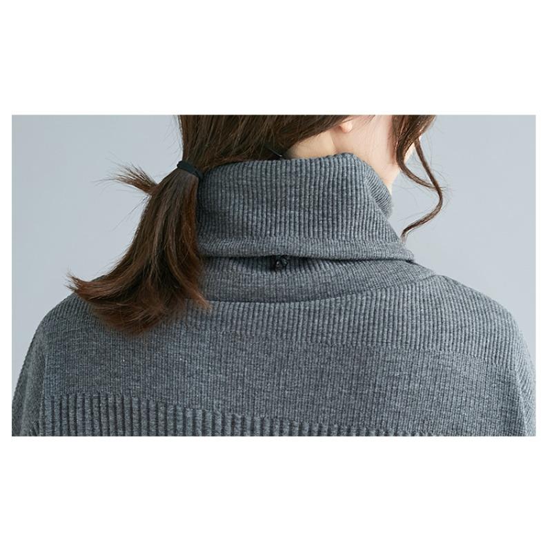DIMANAF Women Pullovers Sweatshirts Thicken Plus Size Turtleneck Lady Tops Loose Bat Sleeve Shirts Dress Oversize Winter Autumn