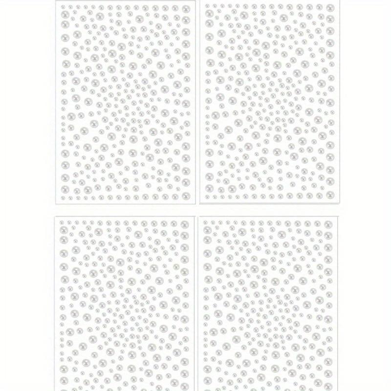 Autoadeziv Total Patru Foi de Pietre Prețioase și Perle Faux, Bijuterii de Festival, Pietre Prețioase pentru Păr, Autocolante cu Strasuri Pentru