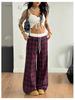 2025 Plaid Patchwork High Waist Straight-Leg Casual Pants