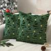 Short Plush Cushion Slipcover Xmas Tree with Light Throw Pillow Cover  Sofa Decoration