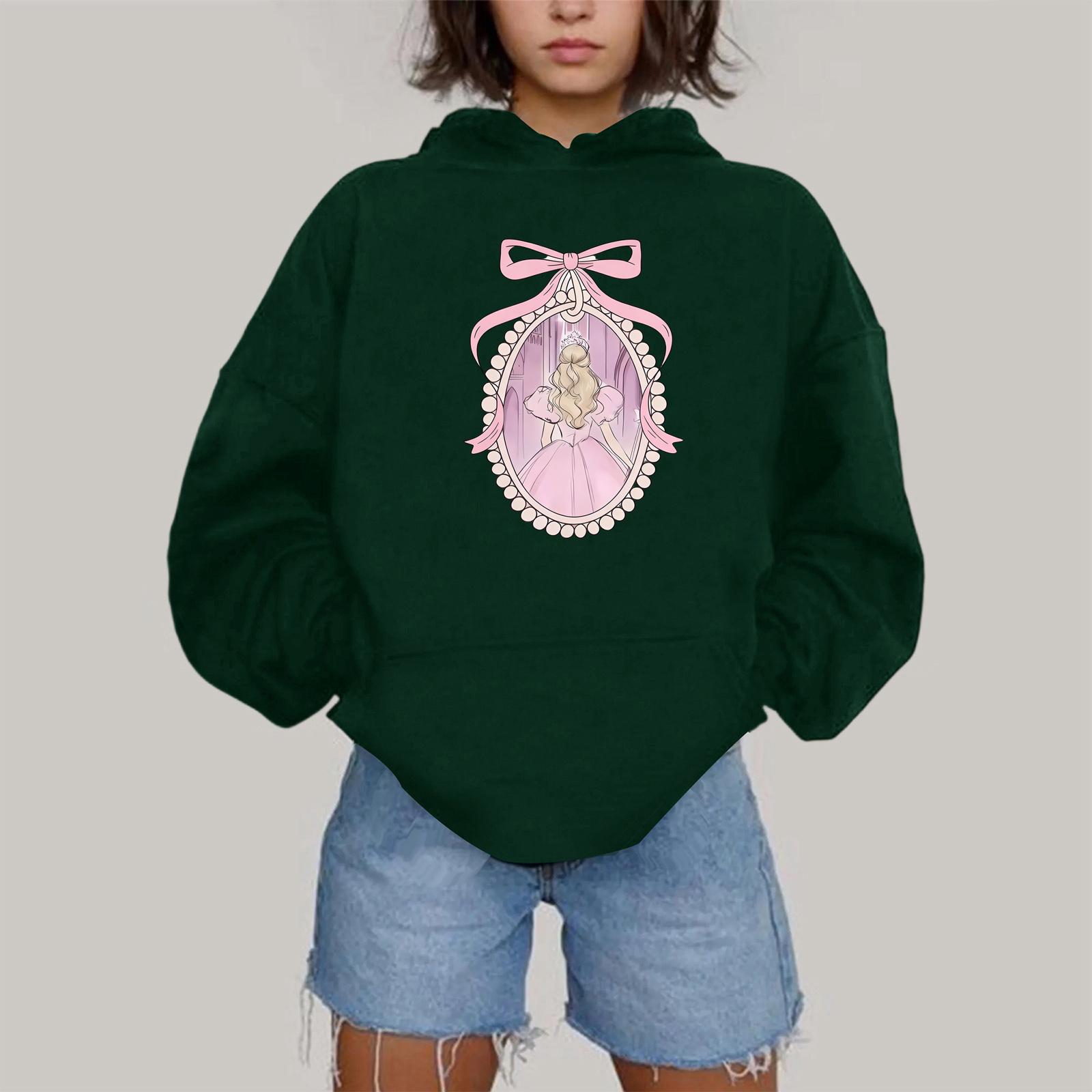 

Женская модная повседневная толстовка с капюшоном, длинным рукавом и принтом L