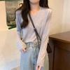 2026 Korean V-Neck Long Sleeve Knit Pullover Sweater for Women
